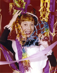 Imogene Coca portrait photo print featuring a red background.