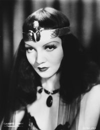 Claudette Colbert wearing an Egyptian crown photo print