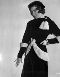 Claudette Colbert black and white photo print.