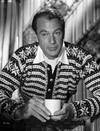 Gary Cooper seated black and white photo print