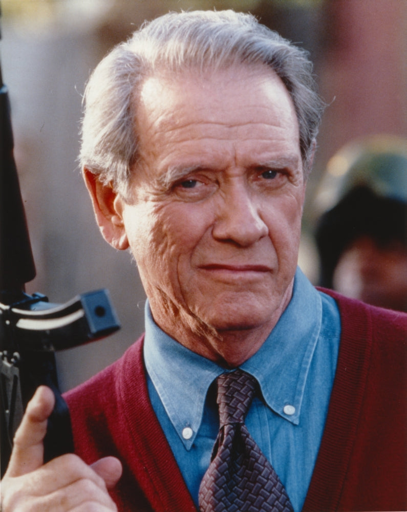 Richard Crenna Holding Firearms Photo Print in Red Sweater