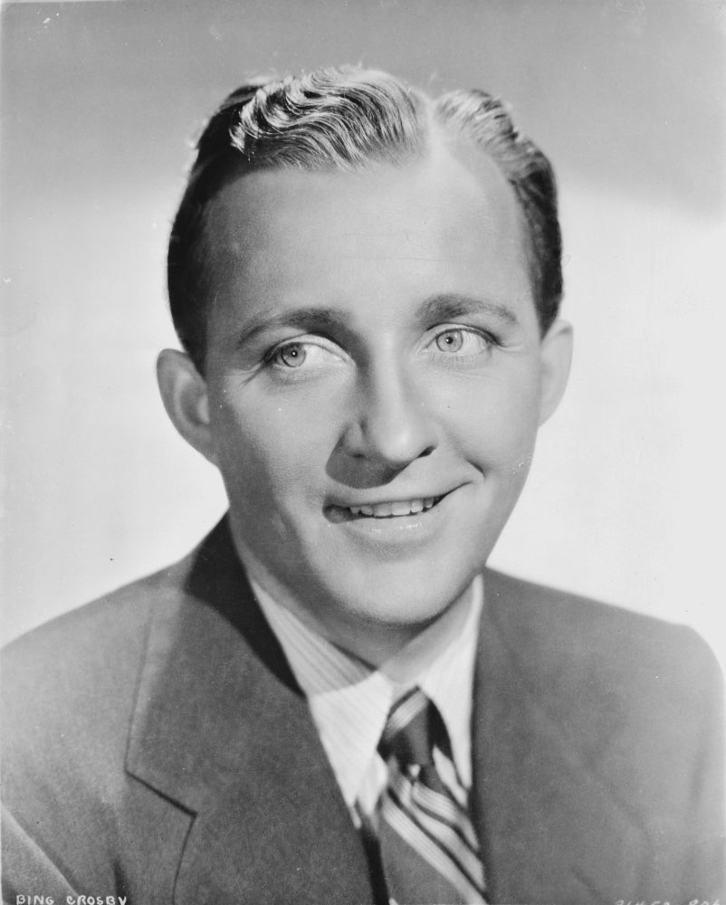 Bing Crosby smiling photo print, capturing classic Hollywood charm.