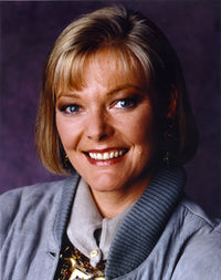 Jane Curtin Portrait in Blue Herringbone Velvet Coat Photo Print