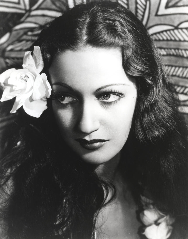 Dorothy Lamour photo print with flower behind her ear