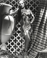 Dorothy Lamour photo print in chains posing with an urn