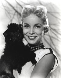 Janet Leigh classic portrait photo print with black dog