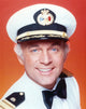 Love Boat Navy Uniform Photo Print with Red Background