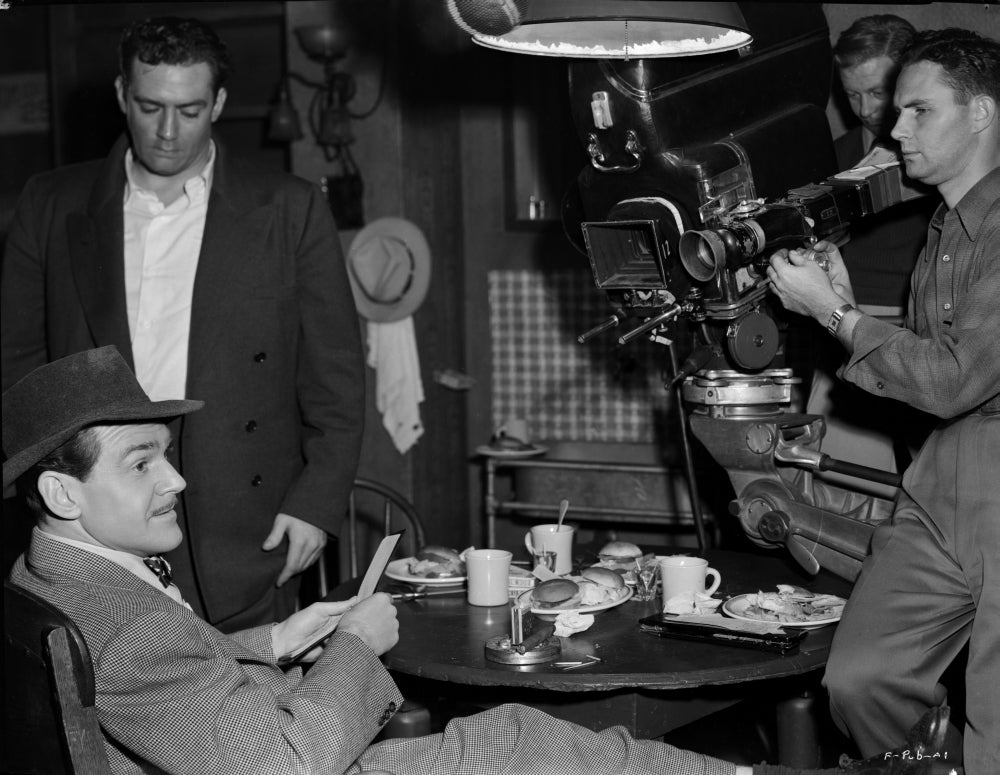 Raymond Burr on a film set photo print