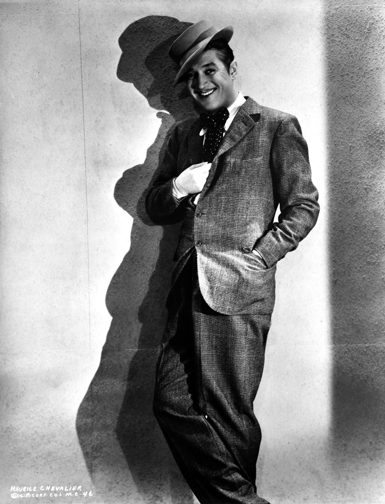 Maurice Chevalier smiling photo print showcasing classic Hollywood charm.