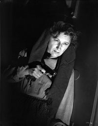 Classic portrait photo print of Judith Anderson holding a gun