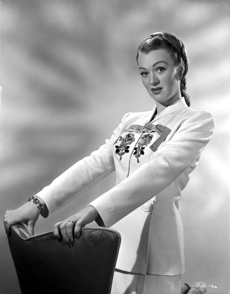 Eve Arden Long Sleeve Portrait Photo Print Kneeling on Chair