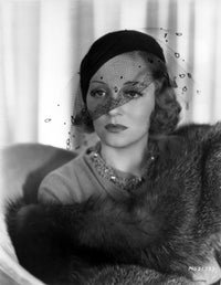 Tallulah Bankhead photo print on netted veil