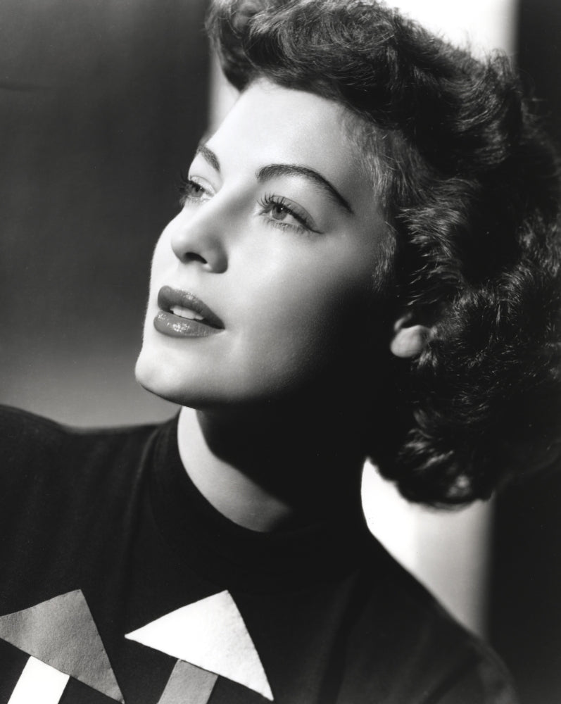 Ava Gardner black and white portrait photo print side view