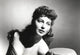 Black and white portrait of Ava Gardner in black gown photo print.