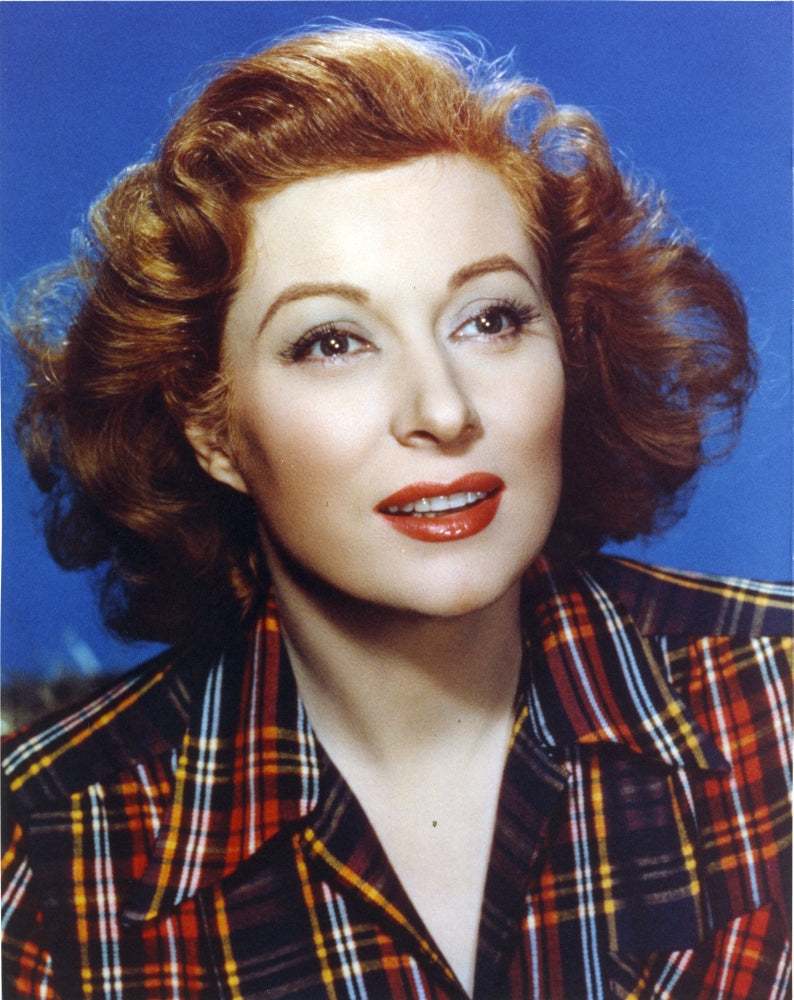 Greer Garson close-up portrait photo print showcasing classic Hollywood glamour.