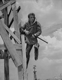 James Dean Posed in Fur Collar Velvet Long Sleeve Coat Photo Print