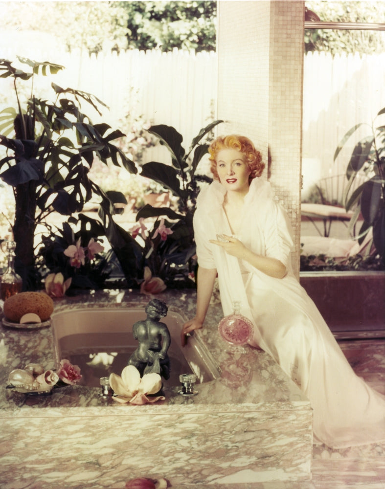 Greer Garson portrait photo print in a white gown.