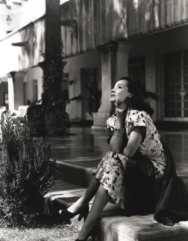Dolores Del Rio sitting outside her house photo print