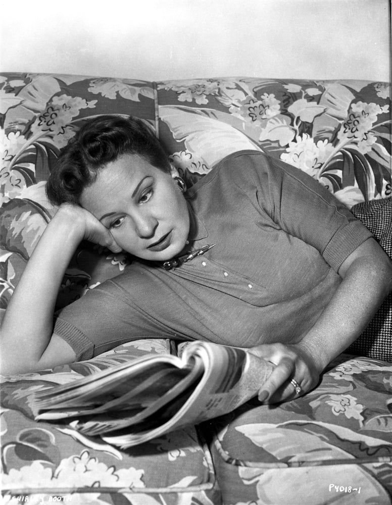 Shirley Booth Lying on a Bed Reading Photo Print