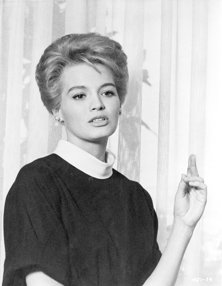 Angie Dickinson looking away in classic portrait photo print.