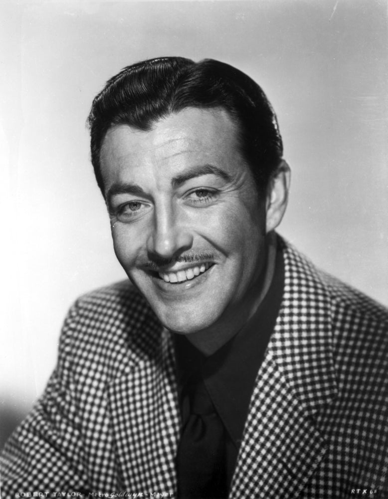 Robert Taylor smiling in a checkered suit photo print, classic Hollywood decor