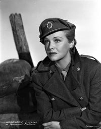 Madeleine Carroll classic photo print in black suit with arms crossed