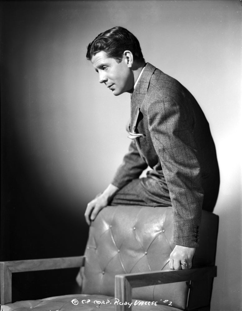 Rudy Vallee leaning on a chair photo print