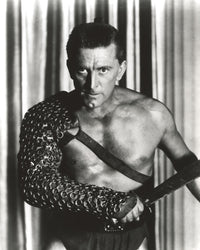 Kirk Douglas as a soldier holding sword photo print
