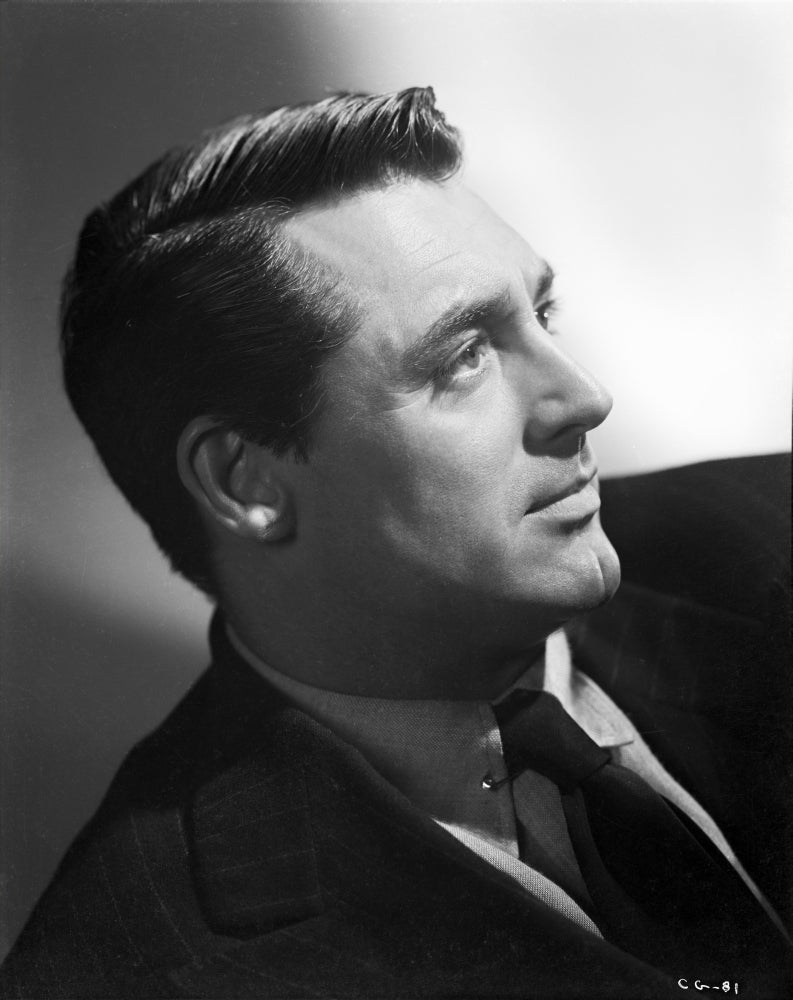 Cary Grant side photo print wearing a white under polo.