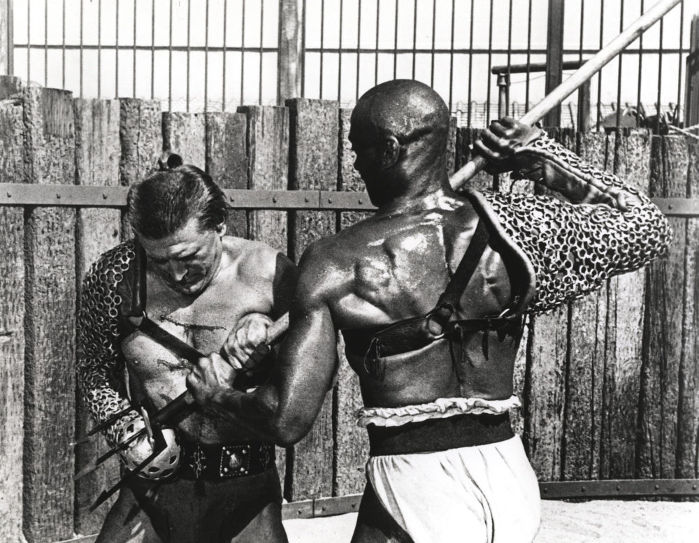 Kirk Douglas blocked a spear action scene photo print