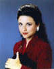 Julia Louis-Dreyfus close-up portrait photo print with blue background