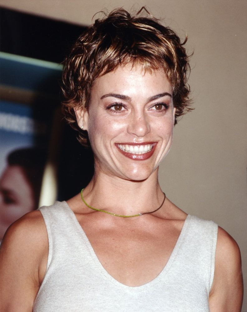 Jennifer Grant smiling in a white tank top photo print