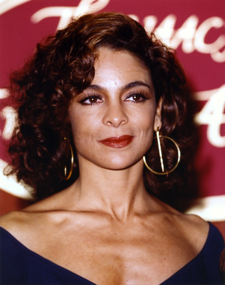 Photo print of Jasmine Guy smiling in blue dress