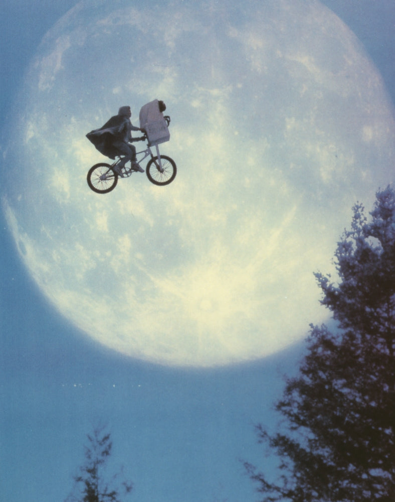 Et Flying Bicycle Portrait Photo Print showcasing whimsical charm and adventure.