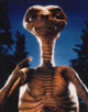 Et Portrait in Blue Background Photo Print showcasing vibrant blue hues.