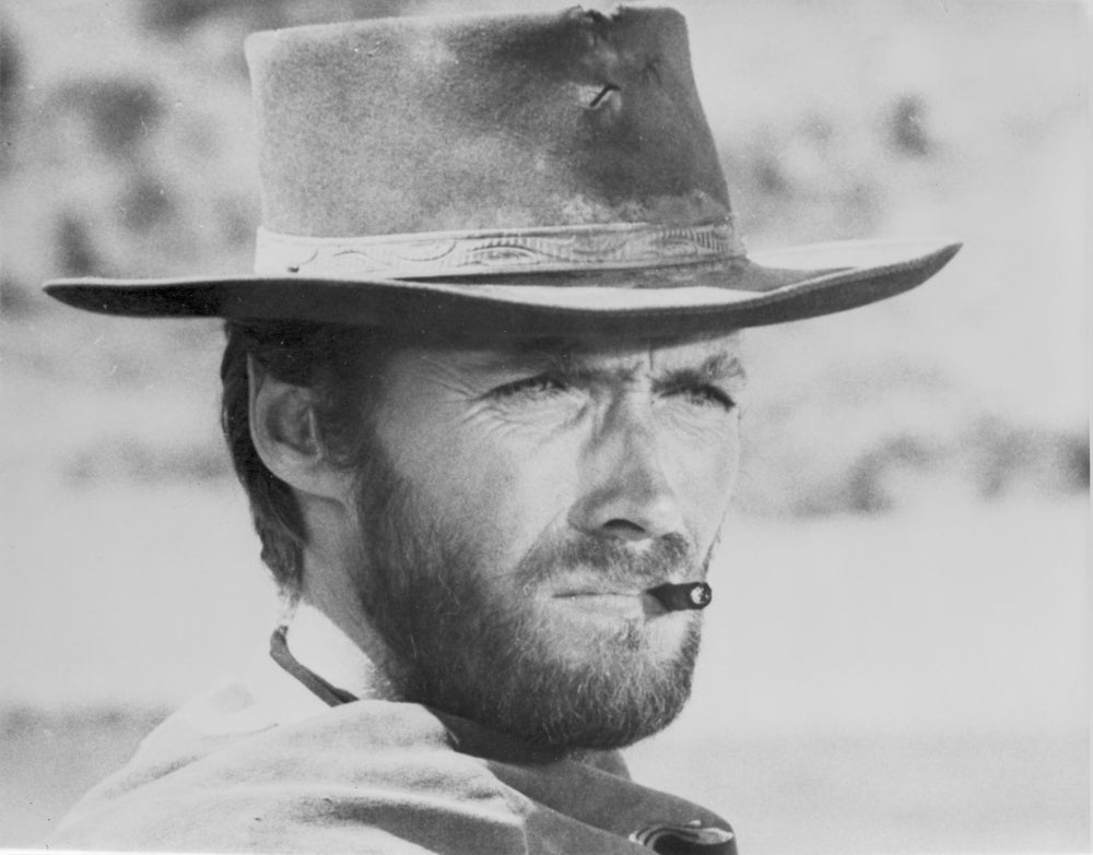 Clint Eastwood Fighting Stunts Topless Portrait Photo Print