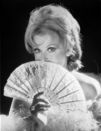 Arlene Dahl Covering Her Mouth with A Fan Photo Print