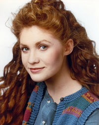 Khrystyne Haje posed in a blue sweater photo print