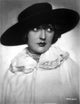 Bebe Daniels portrait in black brim hat and white linen dress photo print