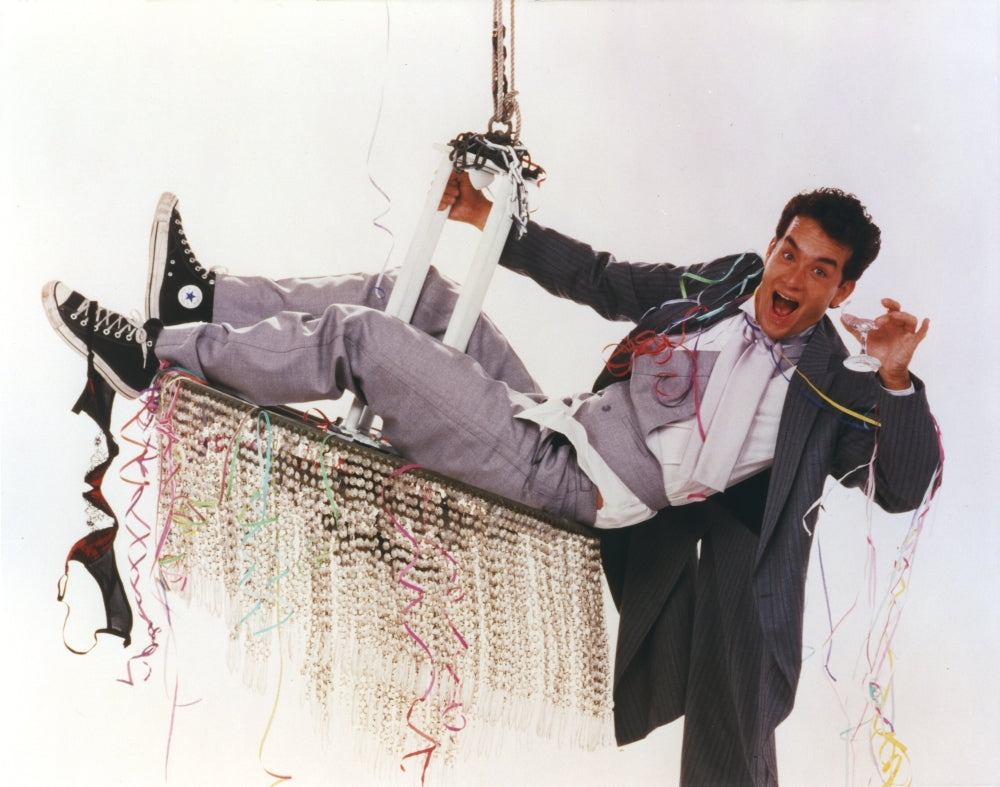 Tom Hanks photo print in grey coat, a timeless piece for any decor.