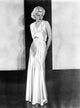 Jean Harlow elegant photo print in white silk dress