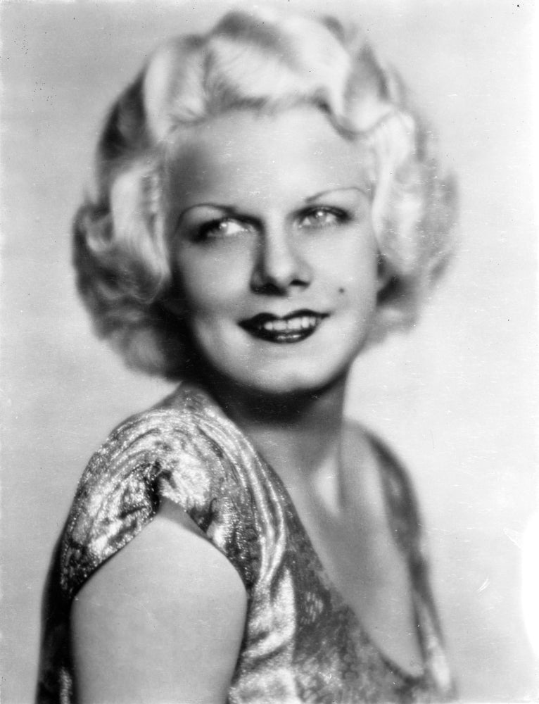 Jean Harlow Portrait in Grey Silk Dress Photo Print