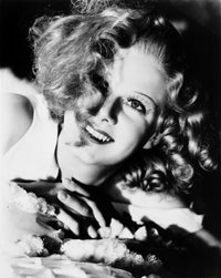 Jean Harlow Close-Up Portrait in White Strapless Dress Photo Print