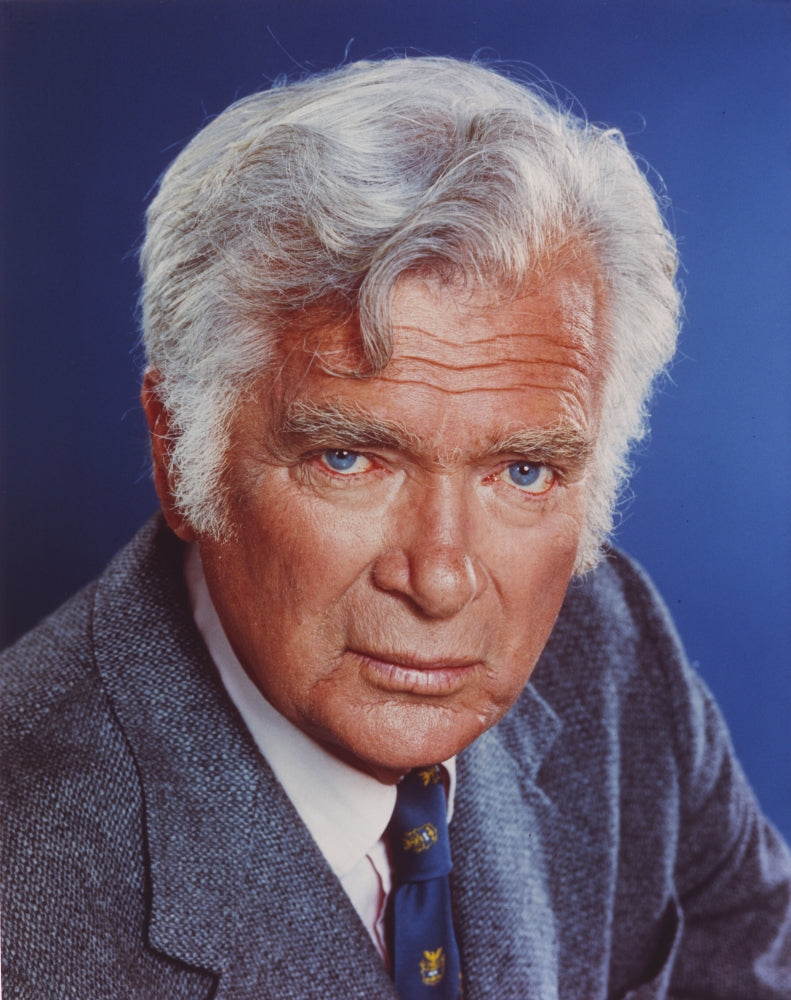 Buddy Ebsen photo print in suit and tie, vintage Hollywood art.