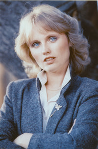 Tess Harper portrait in blue grey suit photo print.