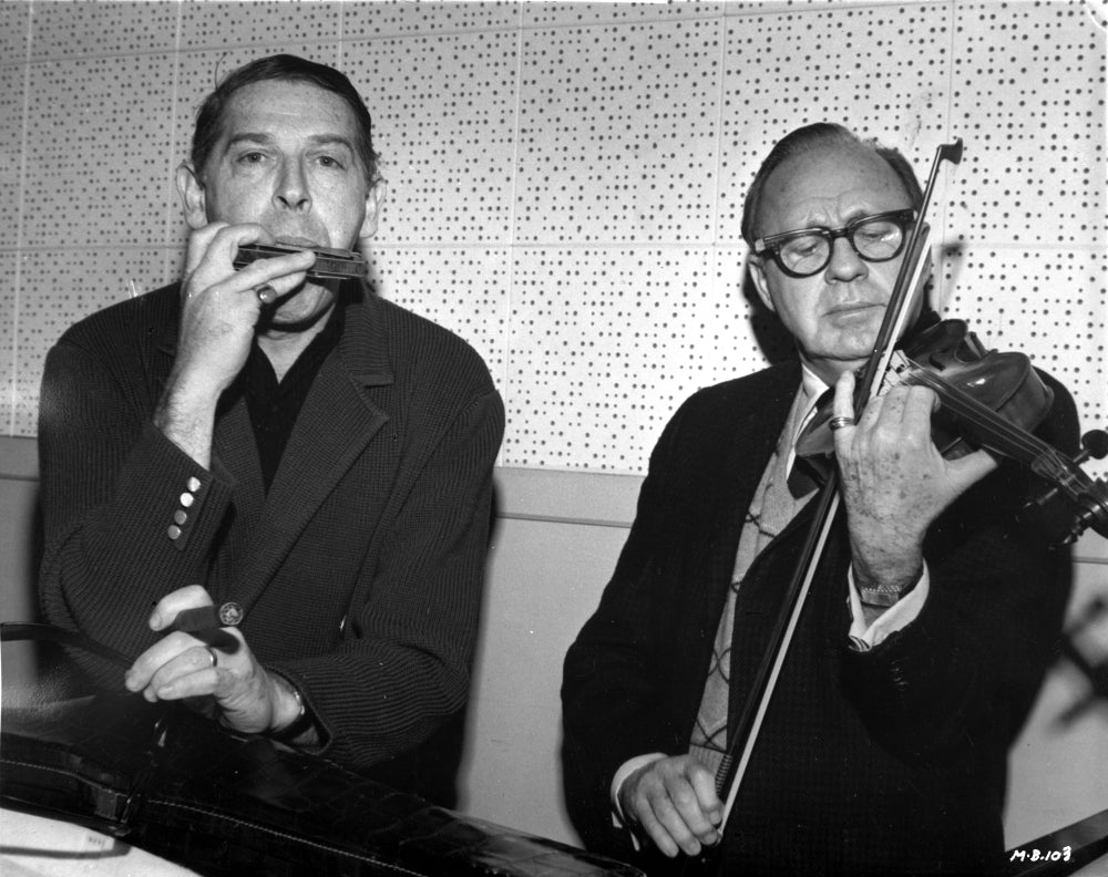 Milton Berle with Violinist Photo Print showcasing classic entertainment