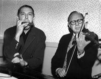 Milton Berle with Violinist Photo Print showcasing classic entertainment