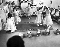 The Dionne quintuplets playing photo print, vintage photography