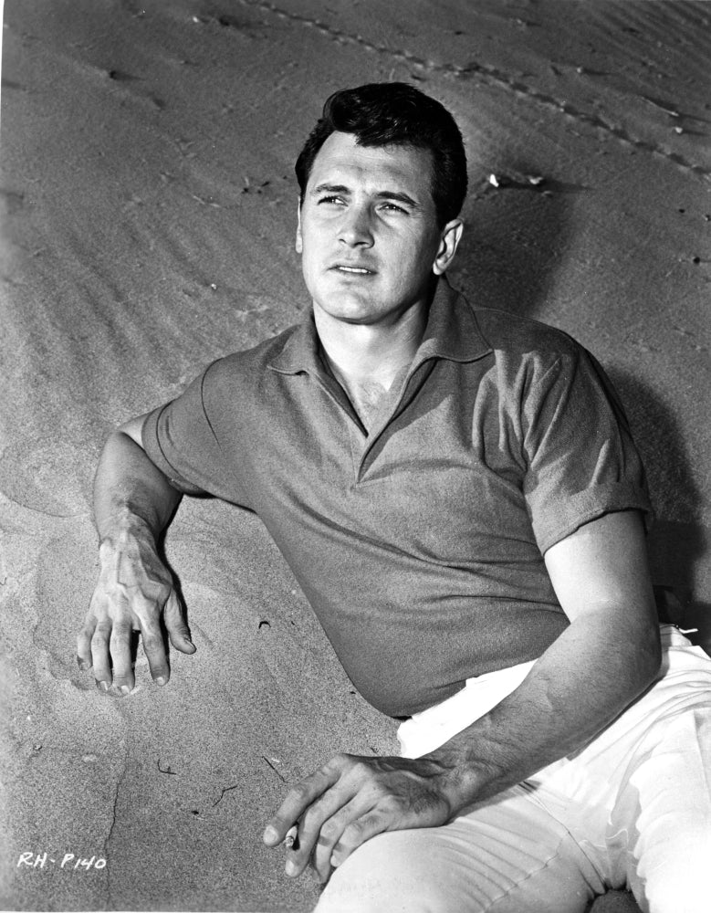 Rock Hudson Leaning on Stone Photo Print
