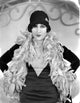 Billie Dove portrait photo print in black dress with feather scarf